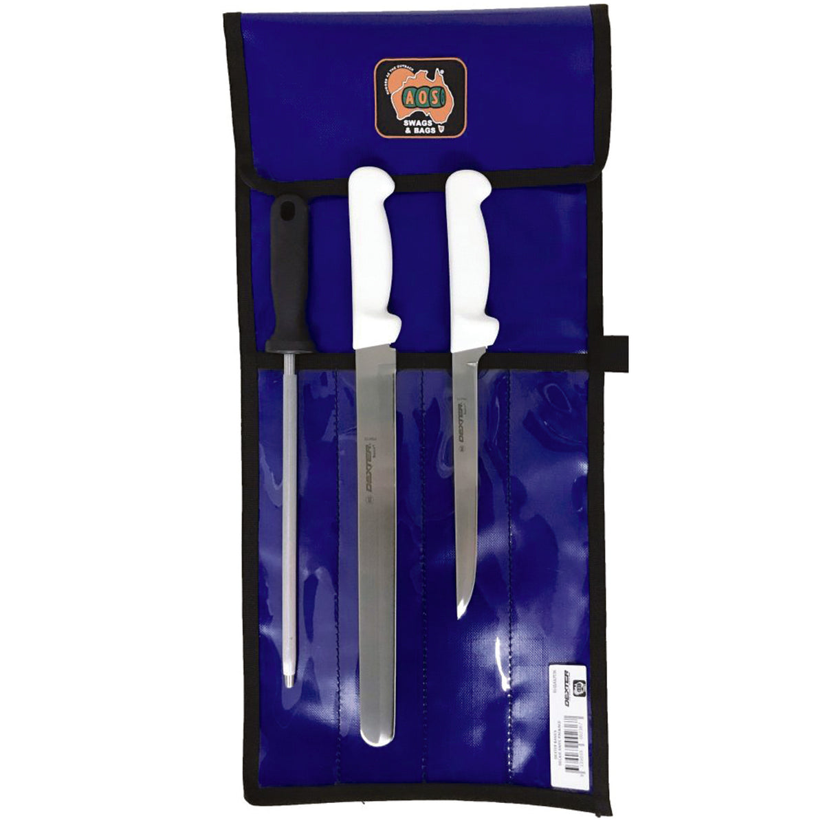 A Fishermans Package featuring stain-free, high carbon steel blade with durable, slip resistant polypropylene handle.
Keep your knives organised, clean and easy to find. www.moralepatches.com.au