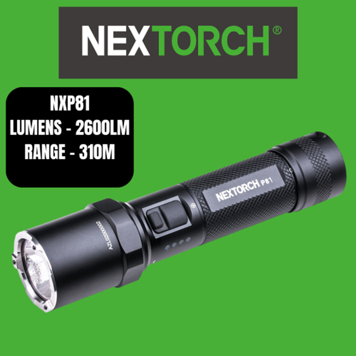 The NEXTORCH P81 impresses first and foremost with its simple operation, its powerful light output of 3000 ANSI lumens* and a high-quality rechargeable battery. www.moralepatches.com.au