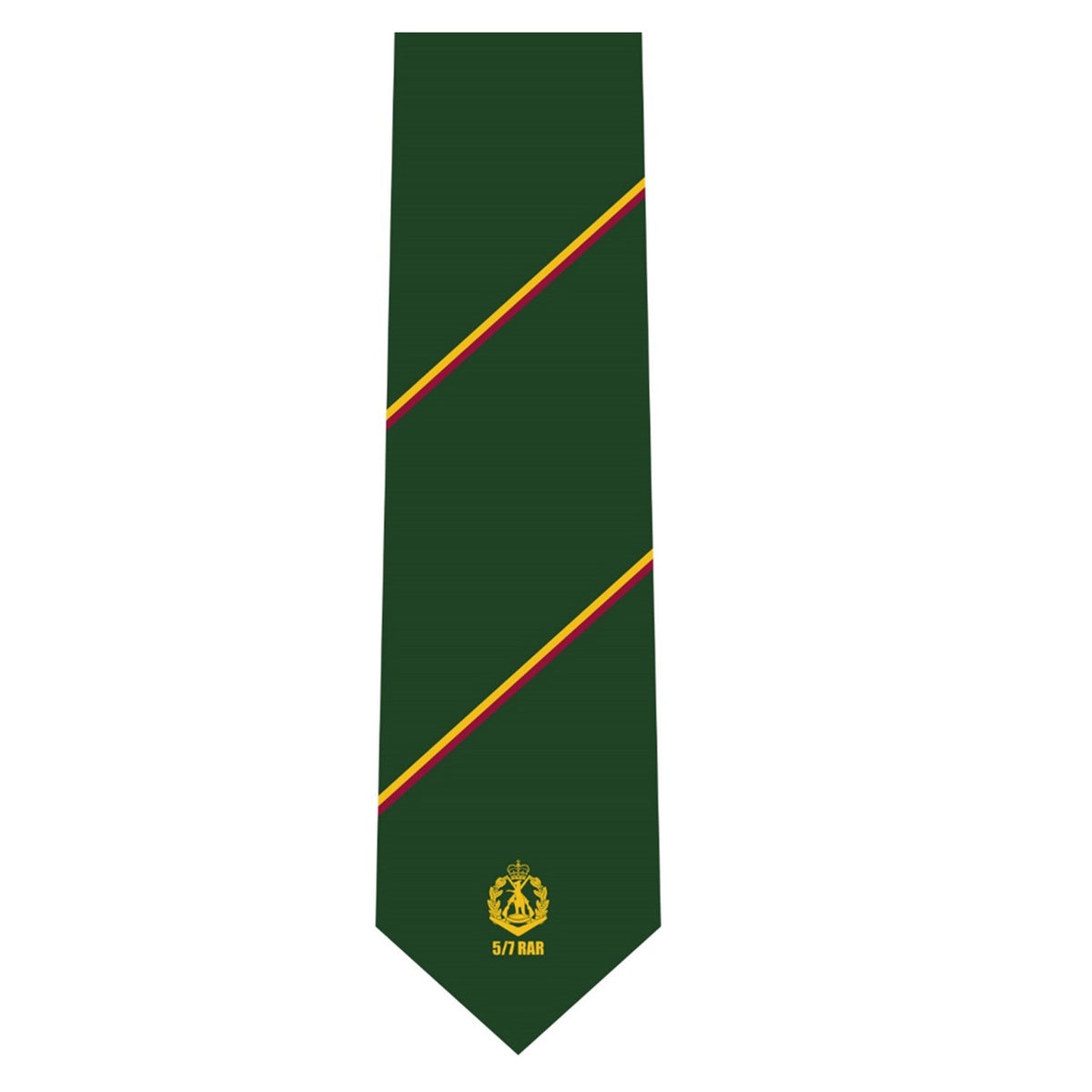 The 5/7 RAR Tie is a must-have accessory for any proud member of the 5/7 Battalion Royal Australian Regiment. Made from high-quality jacquard woven silk, this tie is perfect for commemorating Anzac Day or attending reunions. www.moralepatches.com.au