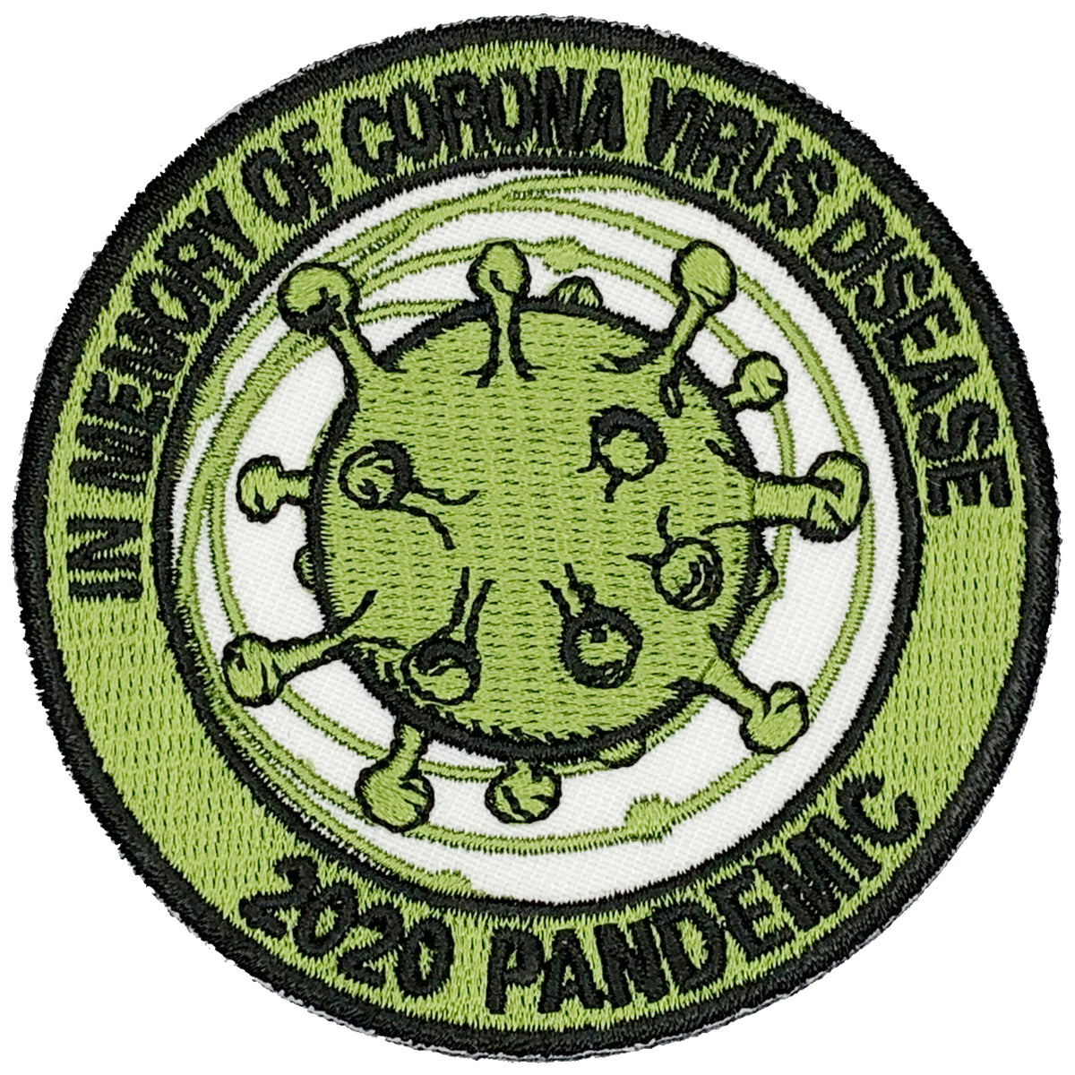 In memory of Corona Virus Disease 2020 Pandemic Iron On Patch. Great for attaching to your jackets, shirts, pants, jeans, hats. Size: 7.62cm www.moralepatches.com.au
