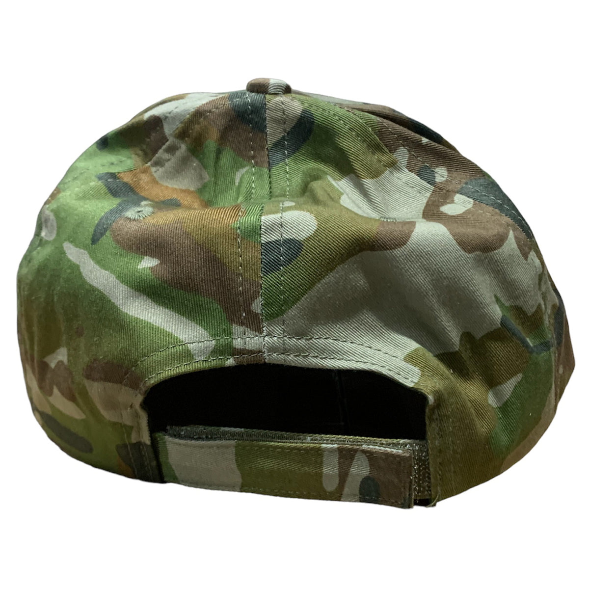 Experience the ultimate in comfort and style with the Army Australian Multicam Baseball Cap. This cap features an adjustable hook & loop back for a perfect fit, making it a One Size Fits All option. Upgrade your headwear game with this versatile and trendy cap! www.moralepatches.com.au back view