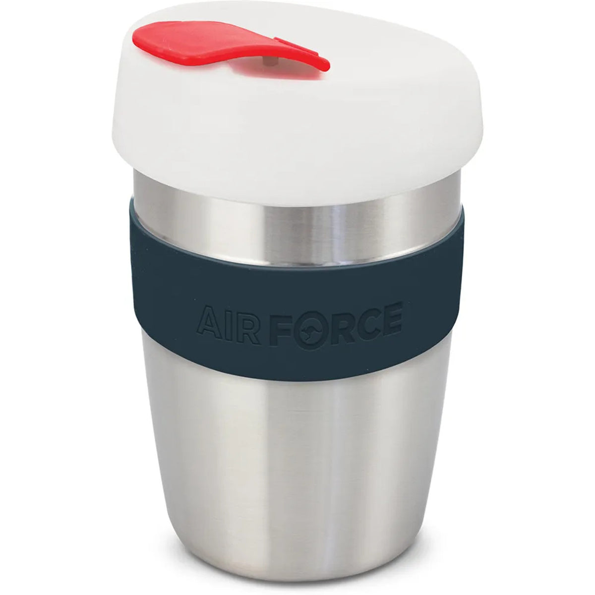 Subtly embossed with the Air Force brand this stylish 350ml double walled reusable coffee cup will keep your drinks hot for longer and remain cool to hold. www.moralepatches.com.au