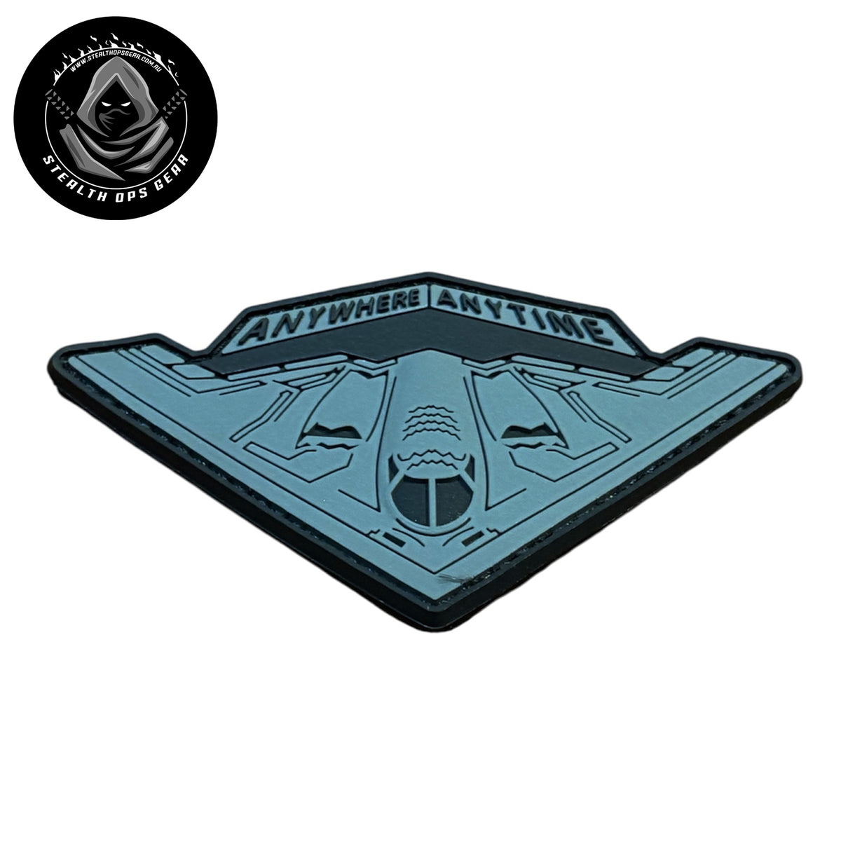 USAF B-2 Spirit Strategic Stealth Bomber Anywhere Anytime Morale PVC - Stealth Ops Gear. This bold PVC morale patch delivers attitude and authenticity to your tactical gear, backpack, or everyday carry. www.moralepatches.com.au