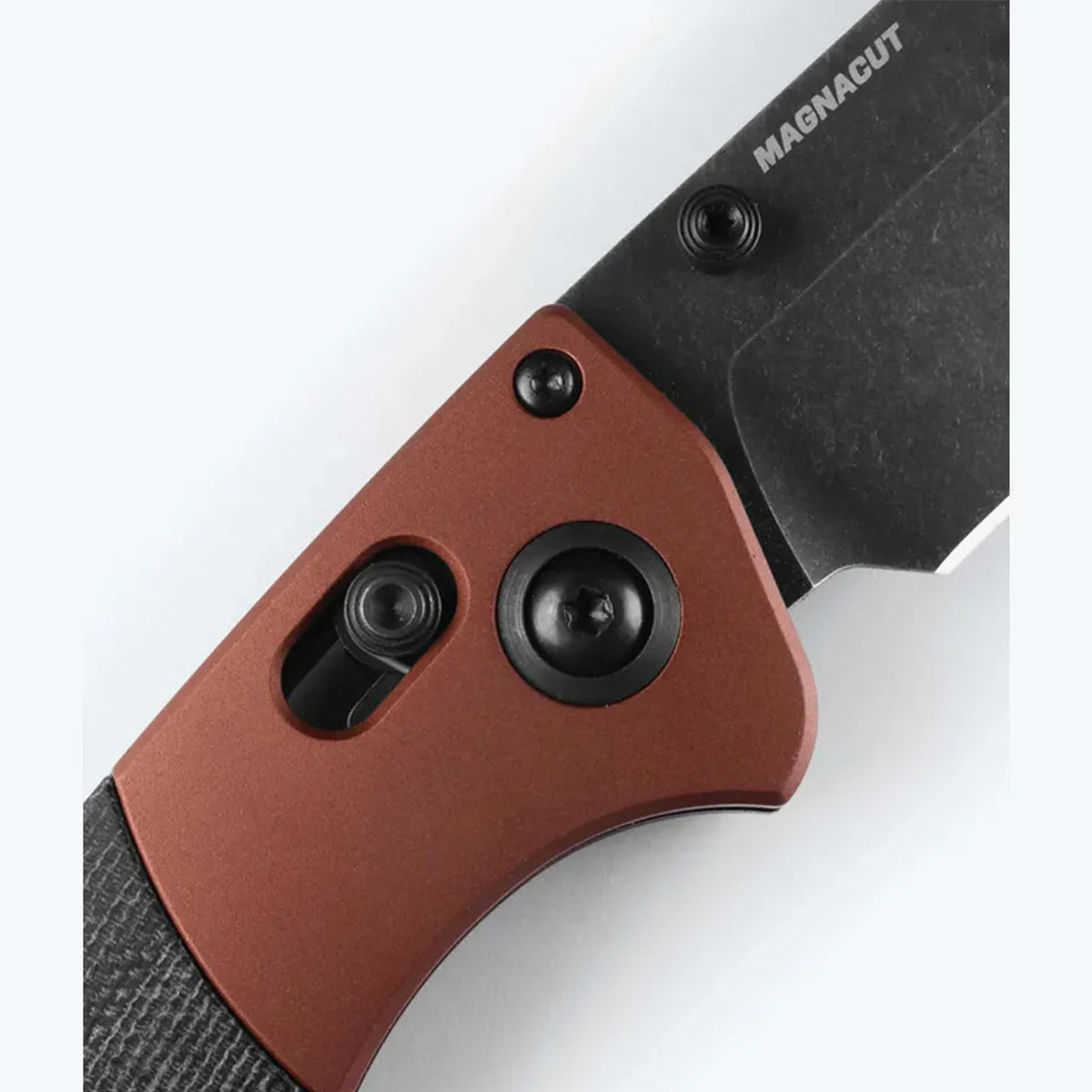 In keeping with its roots as an homage to tradition with a modern approach, the stylish 15080BK-04 Crooked River brings a dark, worn patina to the line. Pairing black canvas micarta handle scales with a burnt copper bolster, this classy folder features a powerful CPM-MagnaCut blade with a DLC Battlewash finish. www.moralepatches.com.au