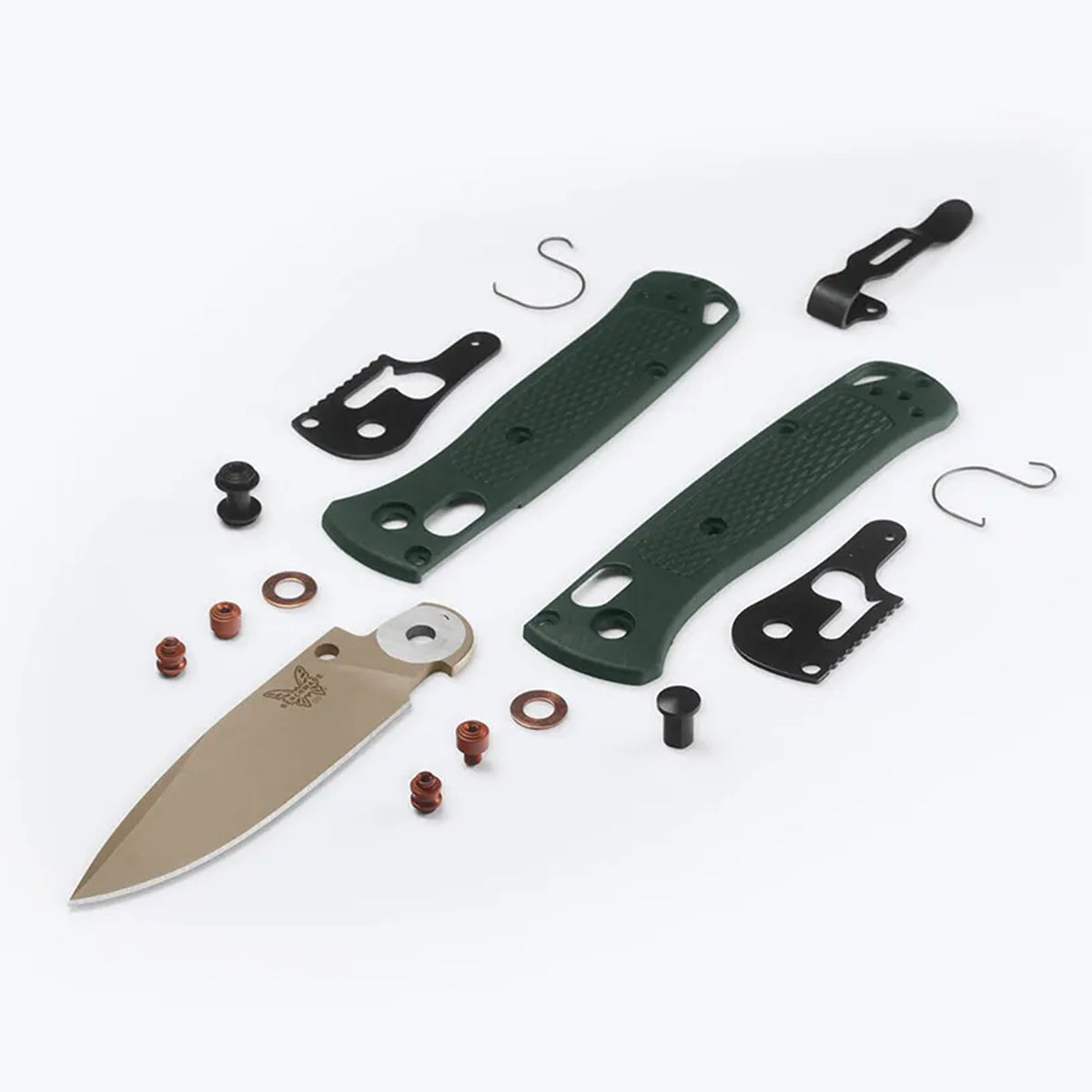 Limited release for 2026 Season 1 - The Mini Bugout returns in a fresh seasonal colour variant—Taiga Green with a McMillan Tan blade and Burnt Copper hardware. This ultralight carry packs full sized performance in a pocket sized profile. Tip-down black oxide mini deep carry clip. Made in U.S.A. www.moralepatches.com.au