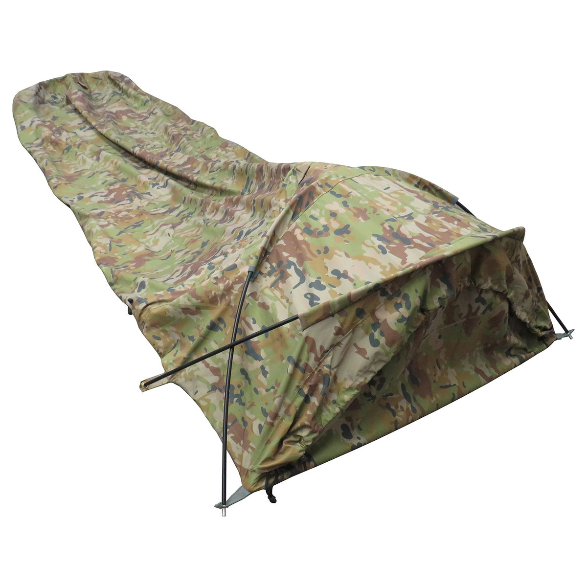 This spacious bivi can accommodate any size sleeping bag and comfortably fits a 6' male with room for boots and a rifle. It even features openings at both ends for improved air flow in hot climates. The heavy duty black insect mesh, complete with a built-in mozzie/bug mesh with separate zipper. Size of the bivi 221cmx90cm with feet area 60cm www.moralepatches.com.au