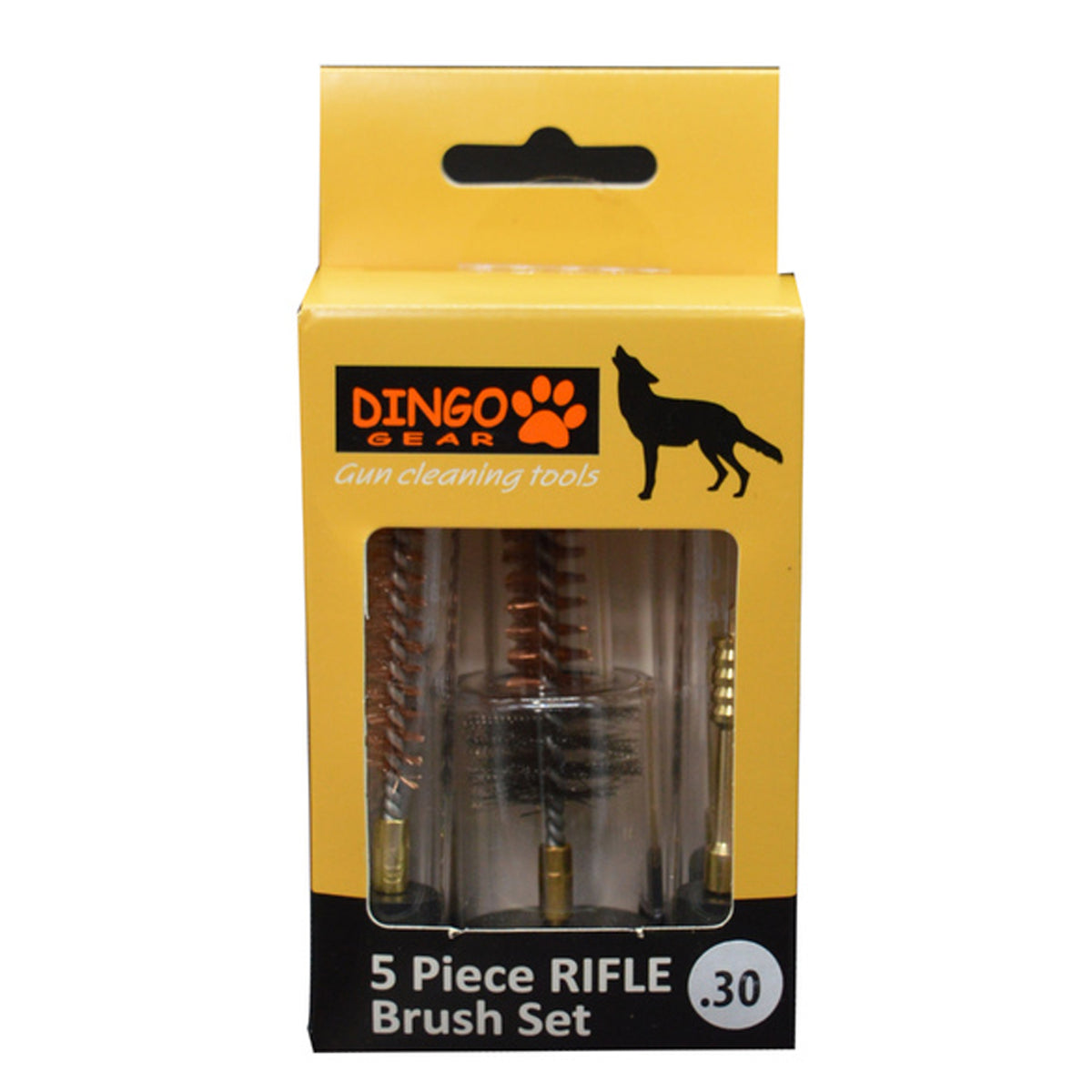 The Dingo Gear .30 calibre Rifle 5 piece Brush Set has the brushes you need. Each brush comes in its own plastic cylinder for safe and clean storage. www.moralepatches.com.au
