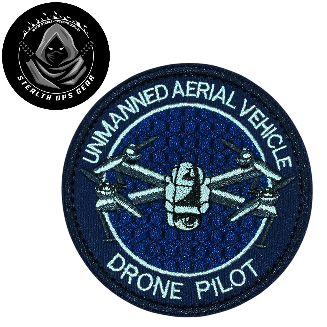 Unleash your creativity with the Drone Pilot Blue Embroidery Patch Hook & Loop Stealth Ops Gear ! Measuring 8cm and featuring a beautifully embroidered design and secure hook & loop backing, this patch is a must-have for any collector. www.moralepatches.com.au