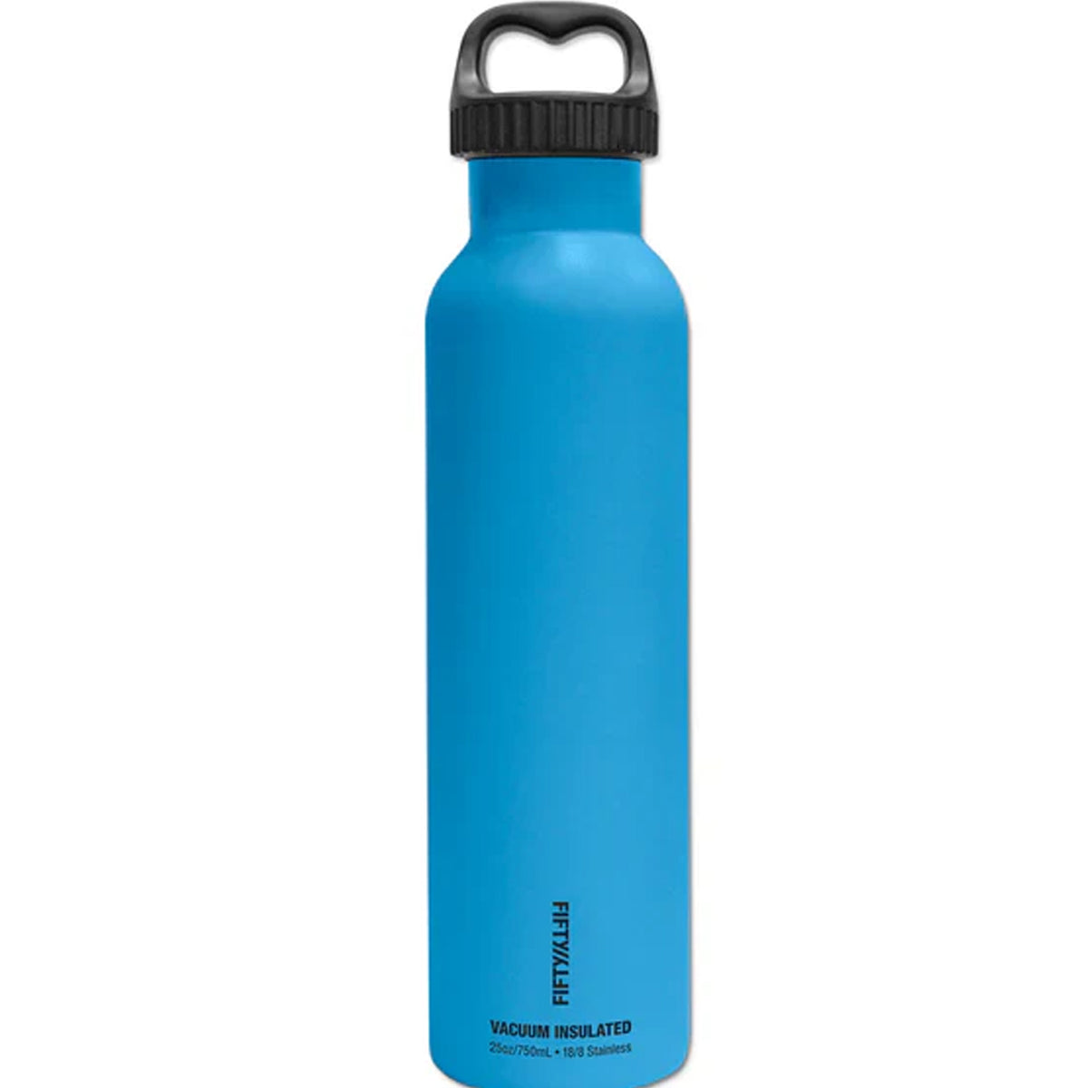 The Fifty Fifty 750ml Water Bottle in Crater Blue combines lightweight, recyclable 18/8 food-grade stainless steel with advanced double-wall vacuum insulation to maintain your drink's temperature—hot or cold—for hours. www.moralepatches.com.au