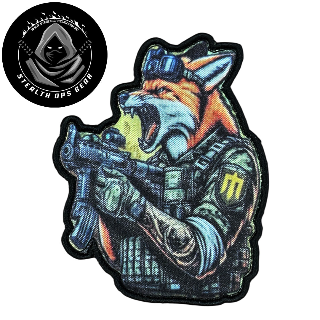 Unleash your creativity with the Fox Assault Embroidery Patch Hook & Loop Stealth Ops Gear! Measuring 9x7.5cm and featuring a beautifully embroidered design and secure hook & loop backing, this patch is a must-have for any collector. www.moralepatches.com.au