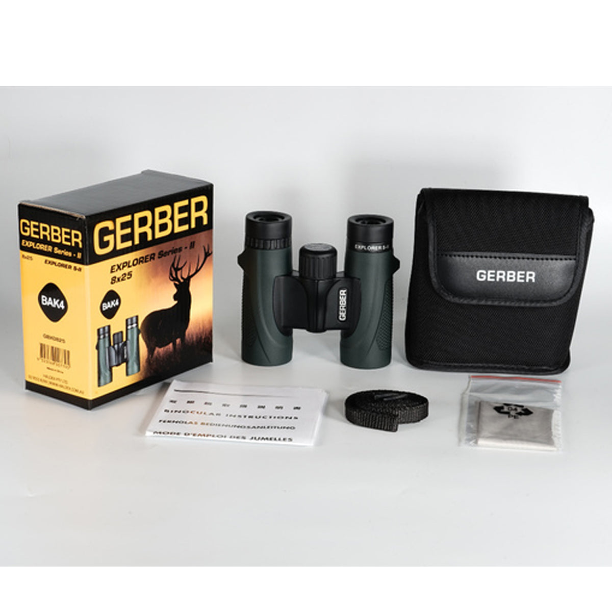 Gerber Explorer Series ii 8x25 compact roof prism binocular representing great value for money. Outdoor enthusiasts will find it a perfect companion for sports events, bird watching, hunting, hiking and nature observing. It features Multi-coated optics to obtain bright and crisp images of objects. It is waterproof and fogproof to be at home in harsh environments. www.moralepatches.com.au
