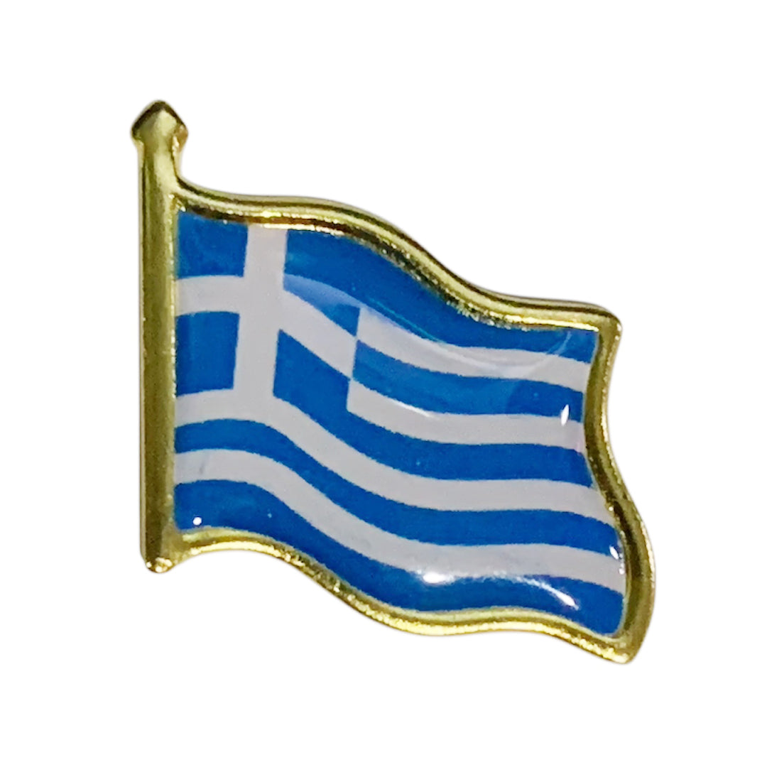 Greece Waving Flag Lapel Pin