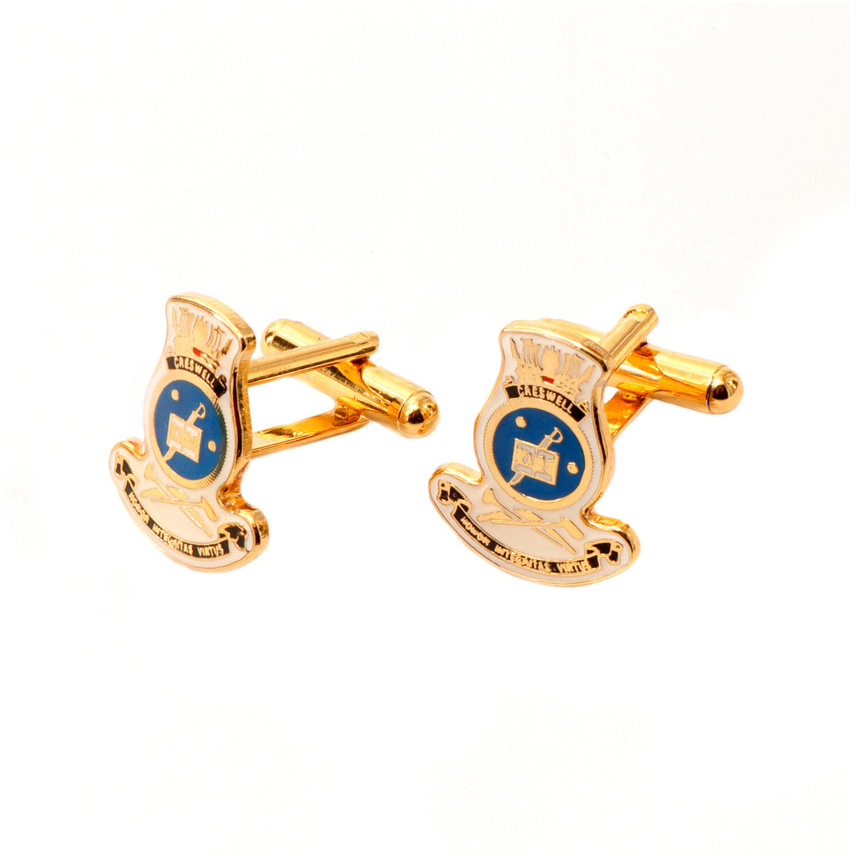 Add a touch of elegance to your wardrobe with HMAS Creswell 20mm full colour enamel cuff links. These stunning gold plated cuff links are ideal for formal or everyday occasions - the final touch to any ensemble! www.moralepatches.com.au
