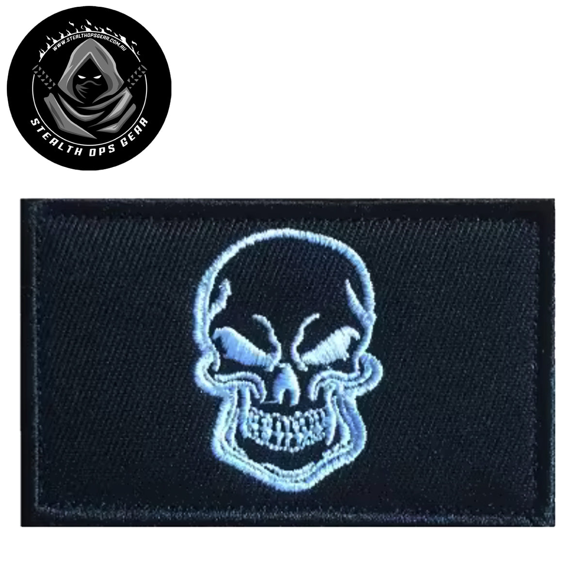 Unleash your creative side with the Evil Skull White On black Embroidery Patch Hook & Loop. Measuring 8x5cm, this patch features a stunningly embroidered design and a secure hook & loop backing. A must-have for collectors looking for high-quality additions to their collection. www.moralepatches.com.au