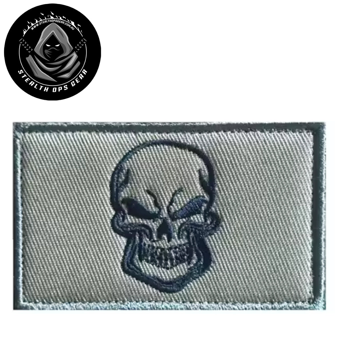 Unleash your creative side with the Evil Skull Black On Coyote Embroidery Patch Hook & Loop. Measuring 8x5cm, this patch features a stunningly embroidered design and a secure hook & loop backing. A must-have for collectors looking for high-quality additions to their collection. www.moralepatches.com.au