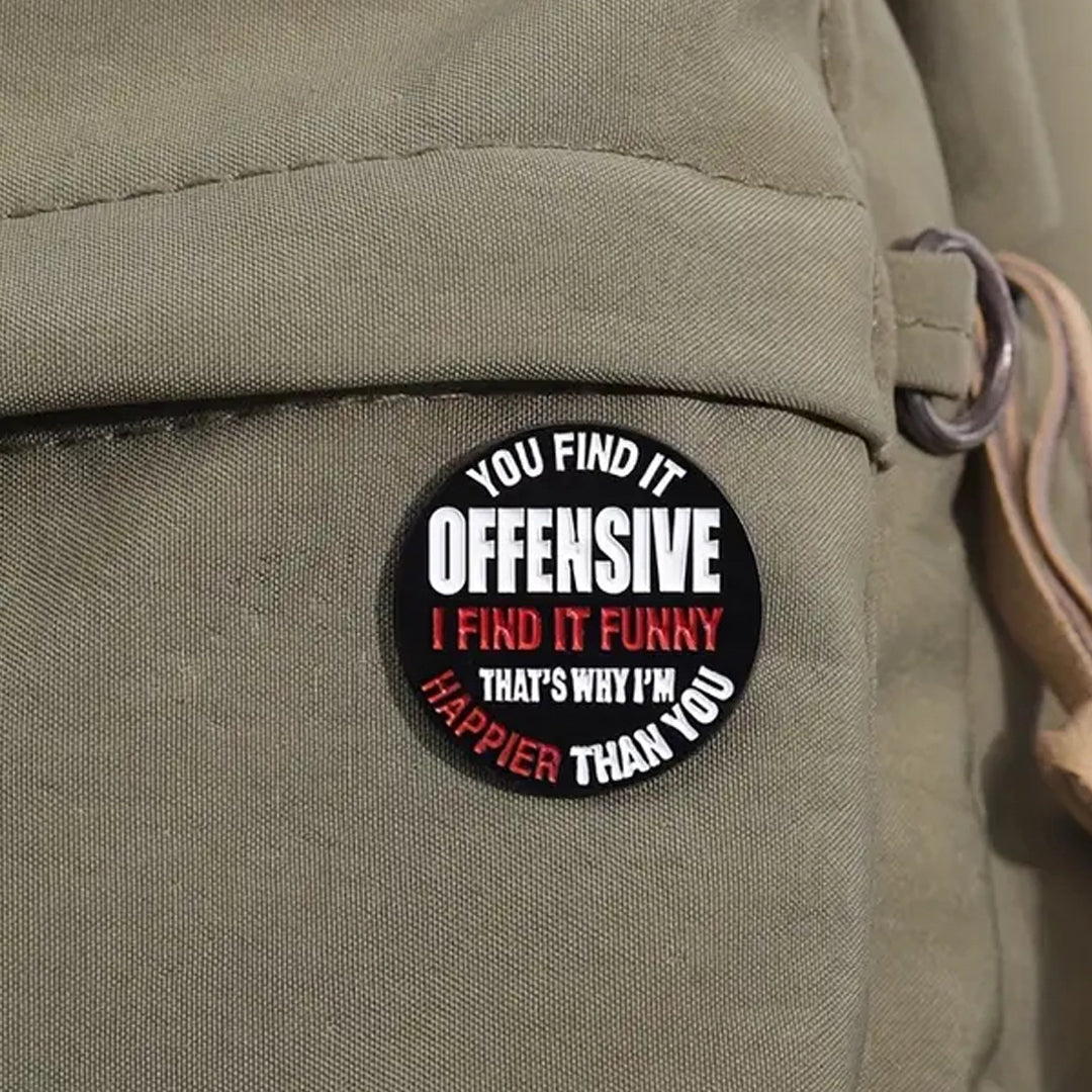 This playful and witty pin is perfect for the friend who shares your sense of humour. Showcasing the clever phrase "I find It Funny Lapel Pin." An ideal gift to brighten someone's day and offer a comforting virtual hug.
Size: 27mm (w) x 27mm (h) www.moralepatches.com.au
