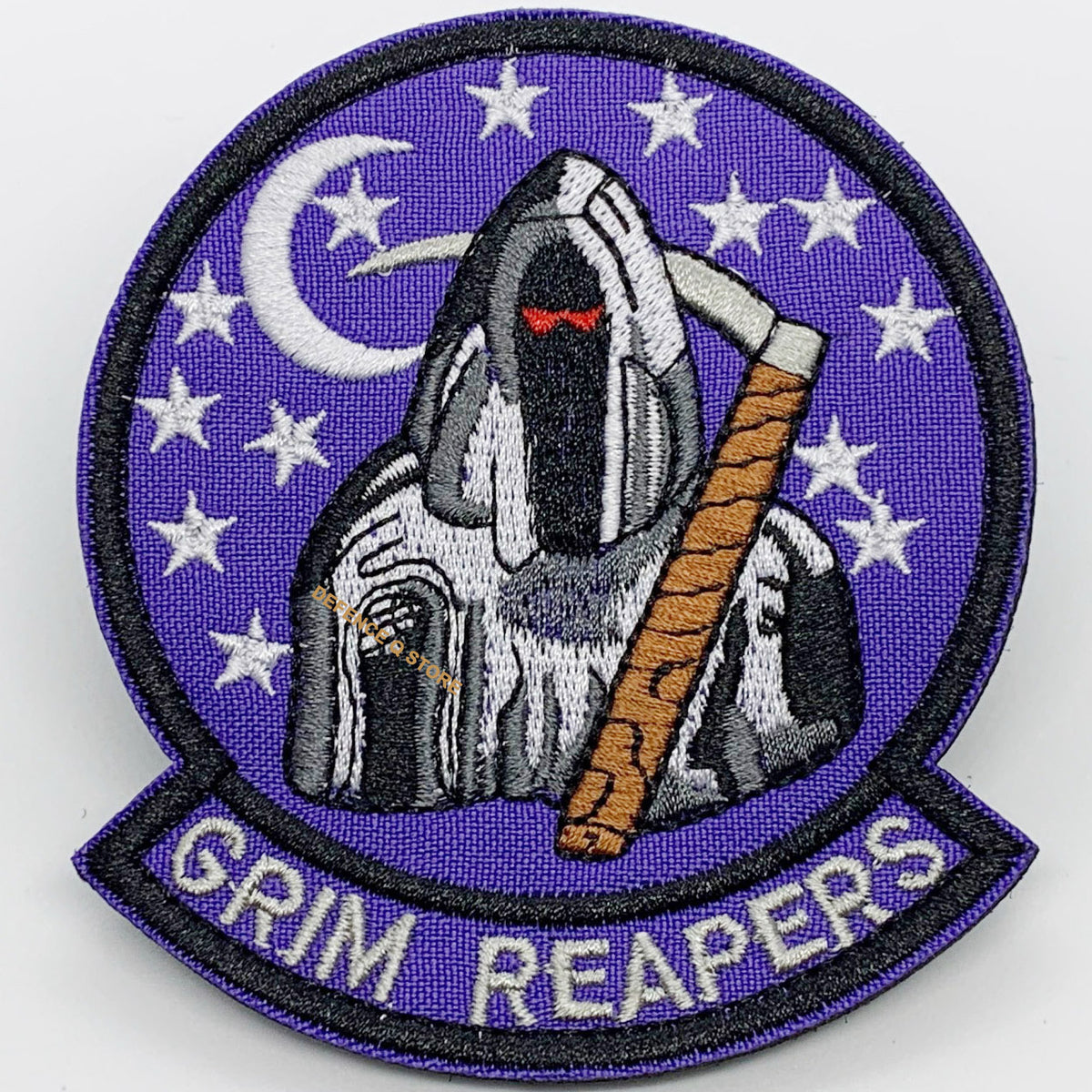 Grim Reaper Patch Hook & Loop Size: 9x8cm HOOK AND LOOP BACKED PATCH(BOTH PROVIDED) www.moralepatches.com.au