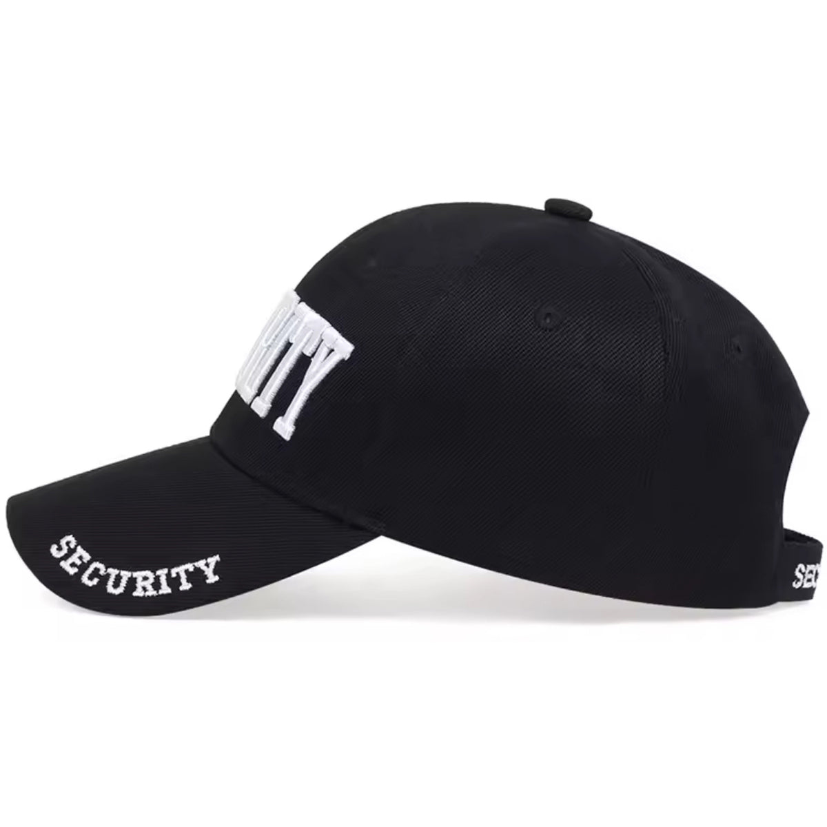 The Security Cap Black is expertly crafted with high-quality embroidery featuring the word "Security" emblazoned across the front of the baseball cap. The brim and velcro tightening strap also boast the same security embroidery, while the cap itself is made of a durable blend of nylon and cotton. This one size fits all cap also features a velcro adjuster for a perfect fit. www.moralepatches.com.au