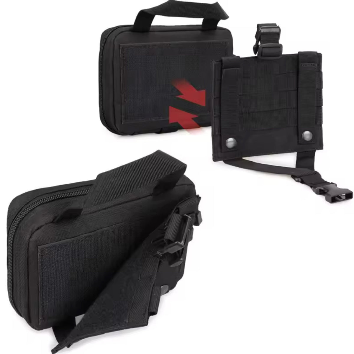 This savvy medical pouch provides you with plenty of room to store your essential medical supplies. Inside, there's a meshing compartment for items you need to access quickly, plus two elastic straps that will keep fast items secure. www.moralepatches.com.au