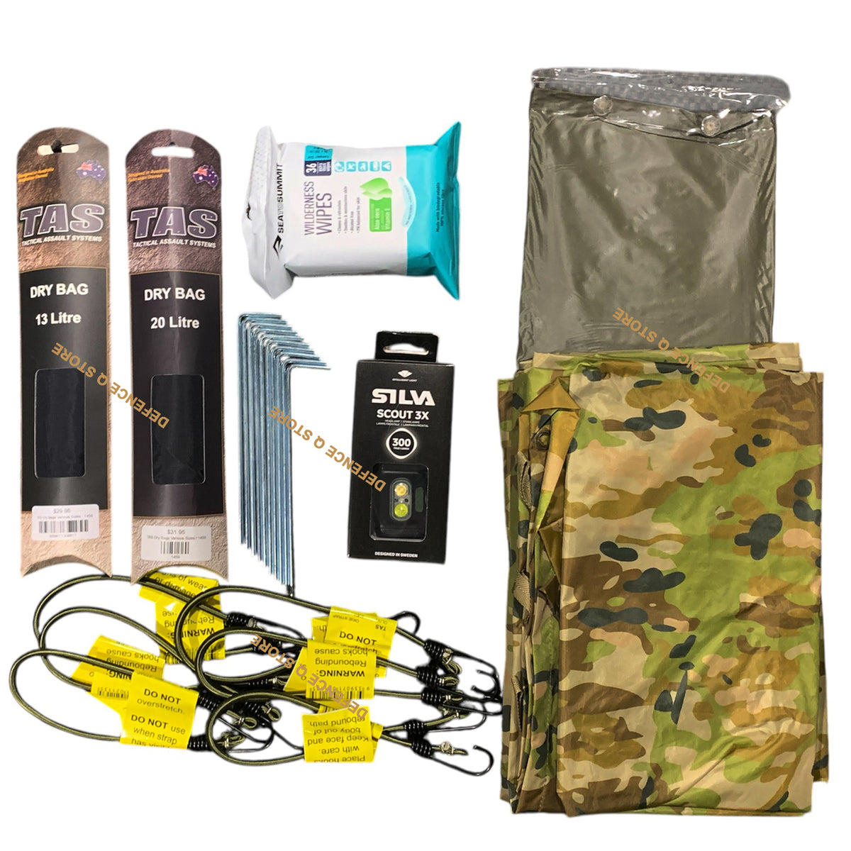 Heading out for Cadet Exercise Bivouac training? This carefully curated bundle delivers the non-issue field gear that transforms your training experience. Keep essentials protected with reliable dry bags, maintain hygiene on the go with quality wipes, and navigate night operations confidently using a dependable headlamp. www.moralepatches.com.au
