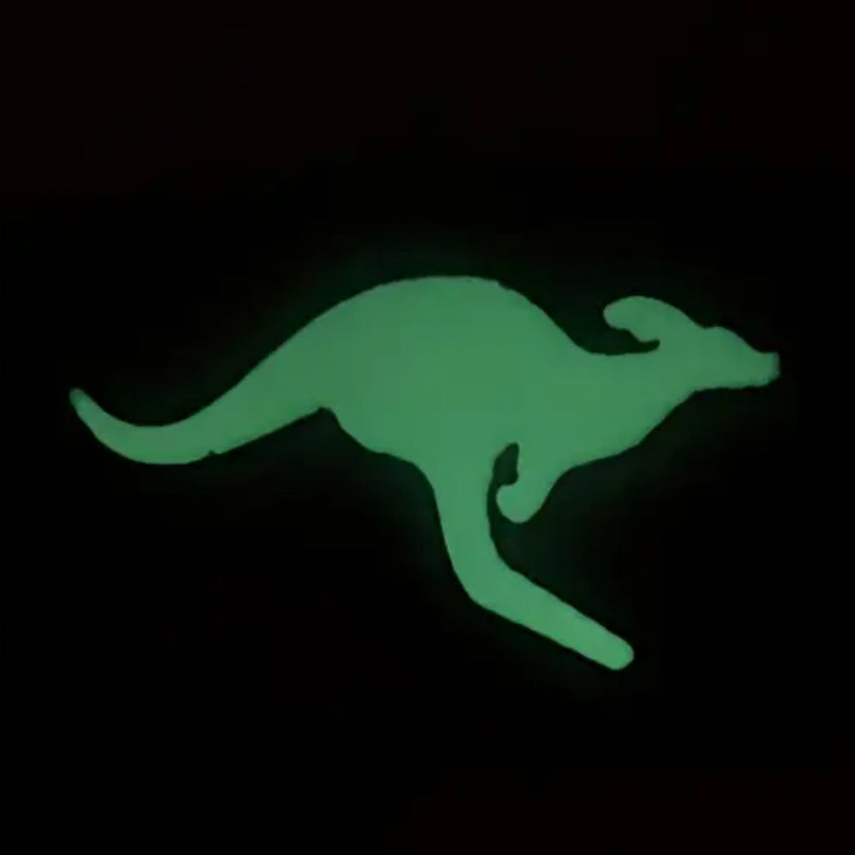 Kangaroo Glow In The Dark Laser Cut Morale Patch - Stealth Ops Gear, measuring 8x5cm, is a striking and durable addition to personalize your gear with style and toughness. Crafted with high-quality material, this patch features a versatile pattern that blends seamlessly with various tactical and outdoor equipment. www.moralepatches.com.au