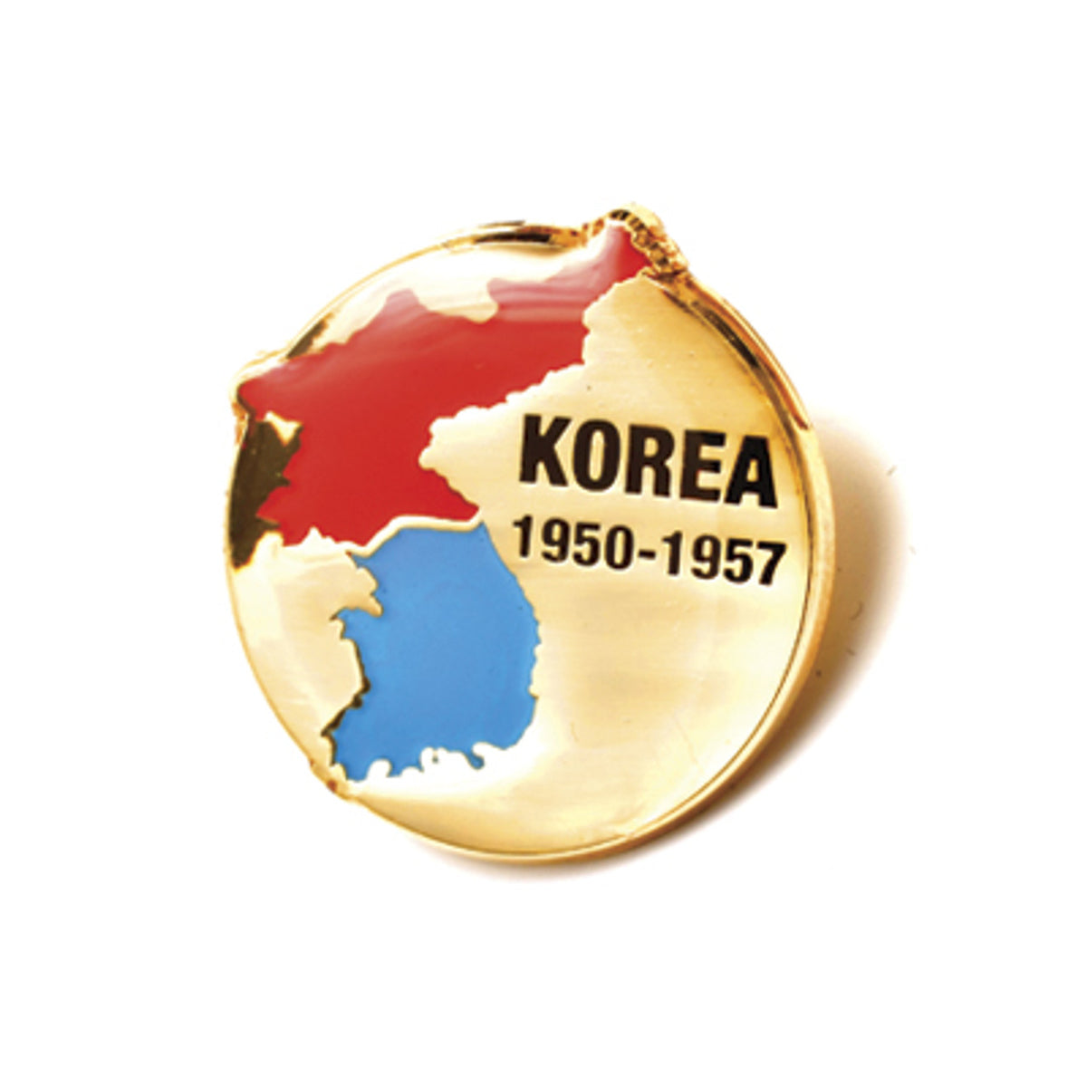 The Korea 1950-1957 Map Badge is meticulously crafted with full-colour enamel and gold-plated zinc alloy, ensuring its durability and longevity. www.moralepatches.com.au