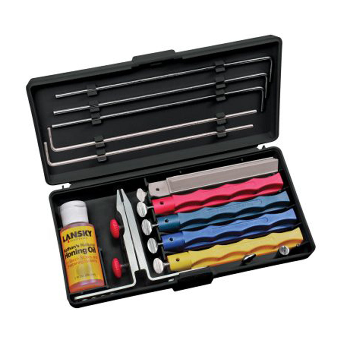 Angle constancy is the most critical and the most elusive element of hand sharpening. The Lansky Controlled-Angle System is a guided knife sharpening system that ensures that your knife edge sharpens to the exact bevel you specify. www.moralepatches.com.au