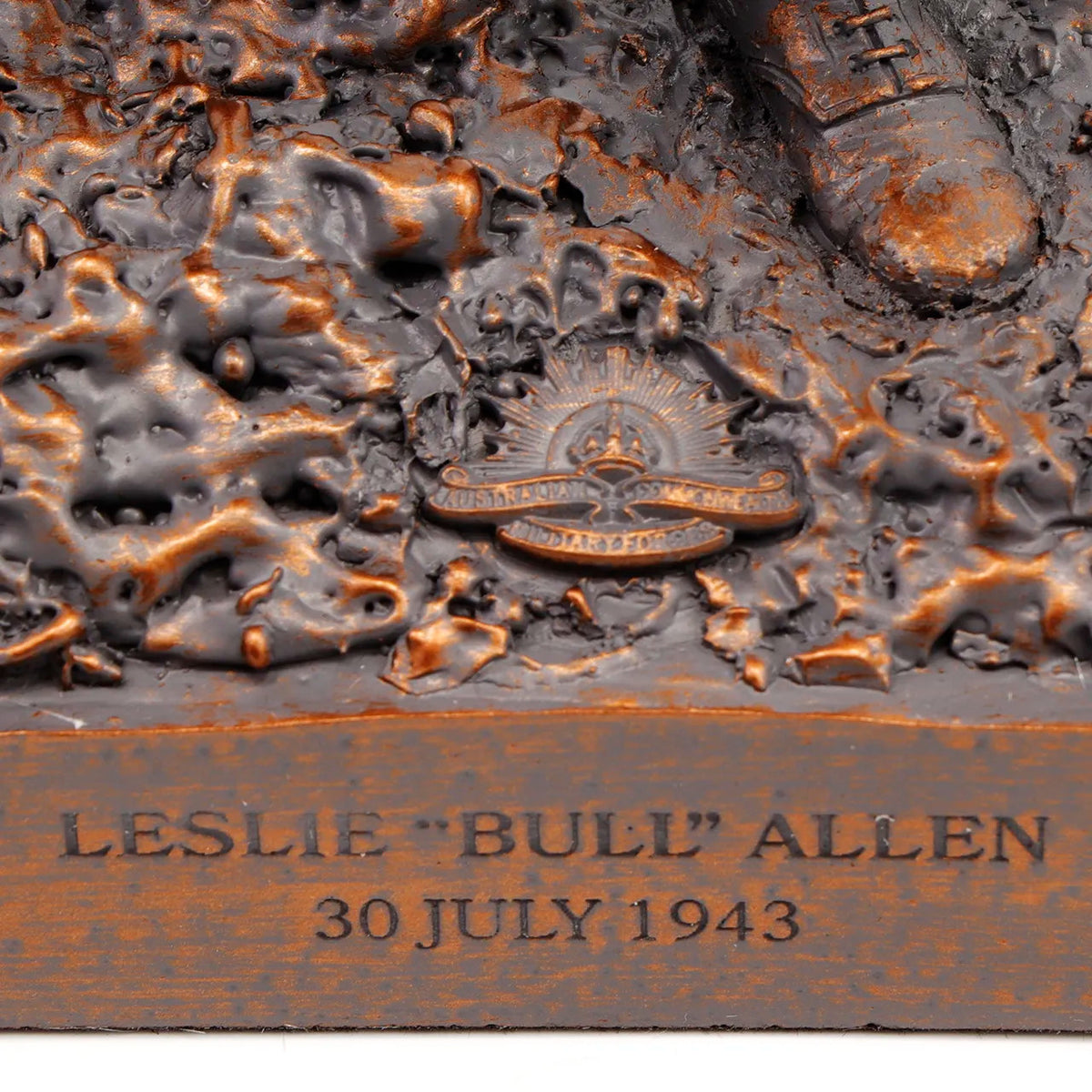 Introducing the Leslie Bull Allen Spirit of Mateship Figurine, a remarkable tribute to an extraordinary act of valor and camaraderie. Crafted with precision from cold cast bronze, this figurine immortalizes a defining moment in history. www.moralepatches.com.au