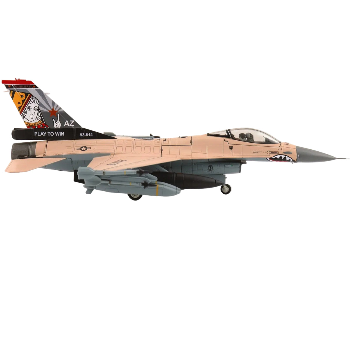 1/72 F-16V "Play to Win" 93-0814 21st Sqn. Luke AFB 2025 delivers a modern fighter jet display model for collectors, USAF enthusiasts, and scale aviation displays. www.moralepatches.com.au