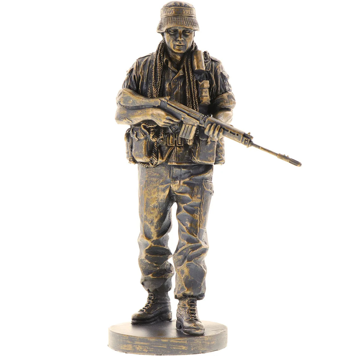 The uniform and equipment worn by this infantryman is representative of Australian servicemen during the conflict in Vietnam. The floppy design of his bush hat, or 'giggle hat', was intended to break up the outline of the head, helping to camouflage the wearer, as well as providing protection from the elements. www.moralepatches.com.au
