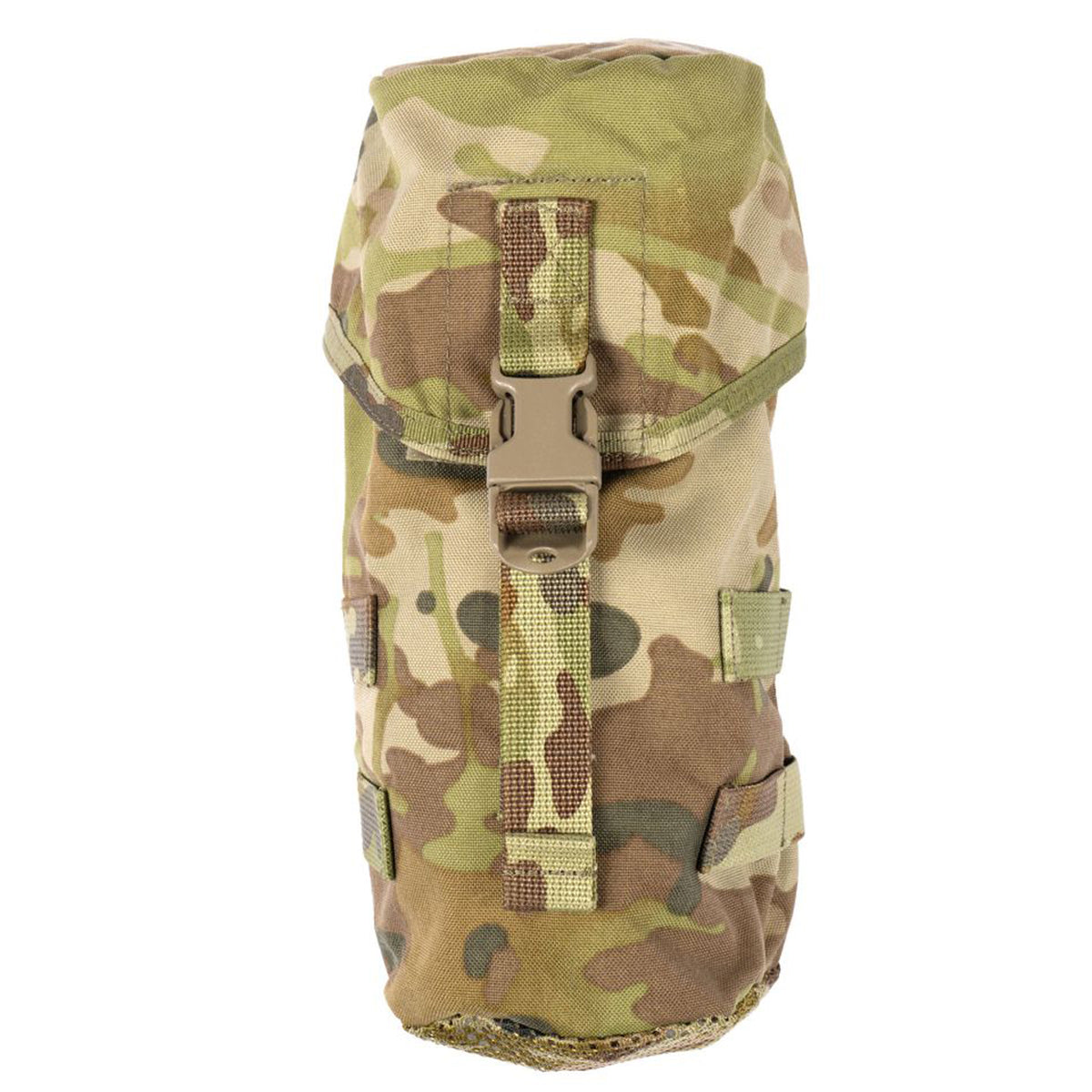 The Platatac Accessories Water Utility Pouch (WUP) is a lightweight, MOLLE compatible, multi-role general-purpose utility pouch to hold a Platatac 1 Litre Flask, 1L Nalgene bottle with cup or similar-sized water bottle or additional kit. The Accessories Water Utility Pouch attaches via two MOLLE straps and has a fastex clip and tuck-away velcro tab to close the lid. www.moralepatches.com.au