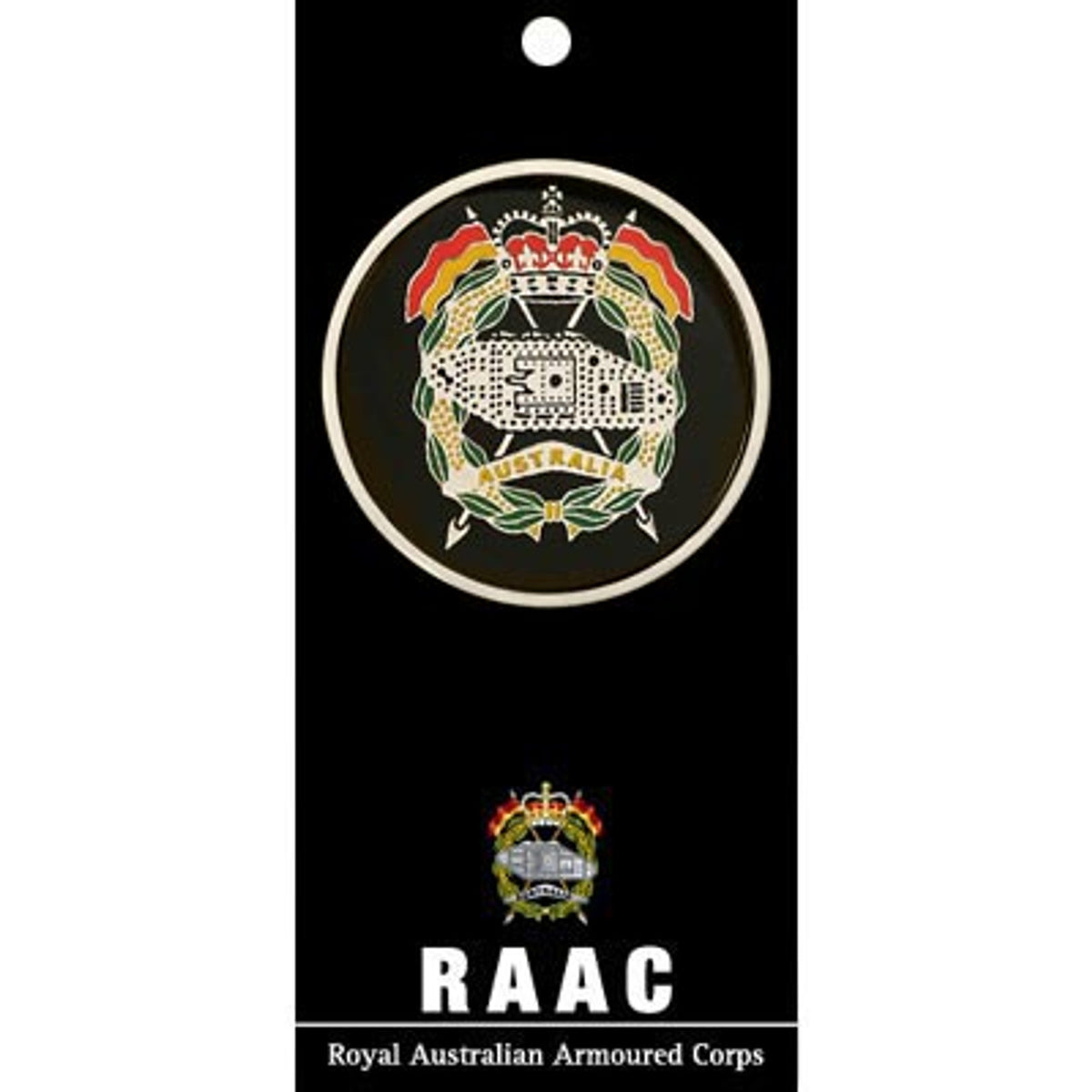This regal 48mm full-colour enamel medallion from The Royal Australian Armoured Corps (RAAC) is sure to captivate the viewer and prompt fascinating discourse from all who admire it. www.moralepatches.com.au