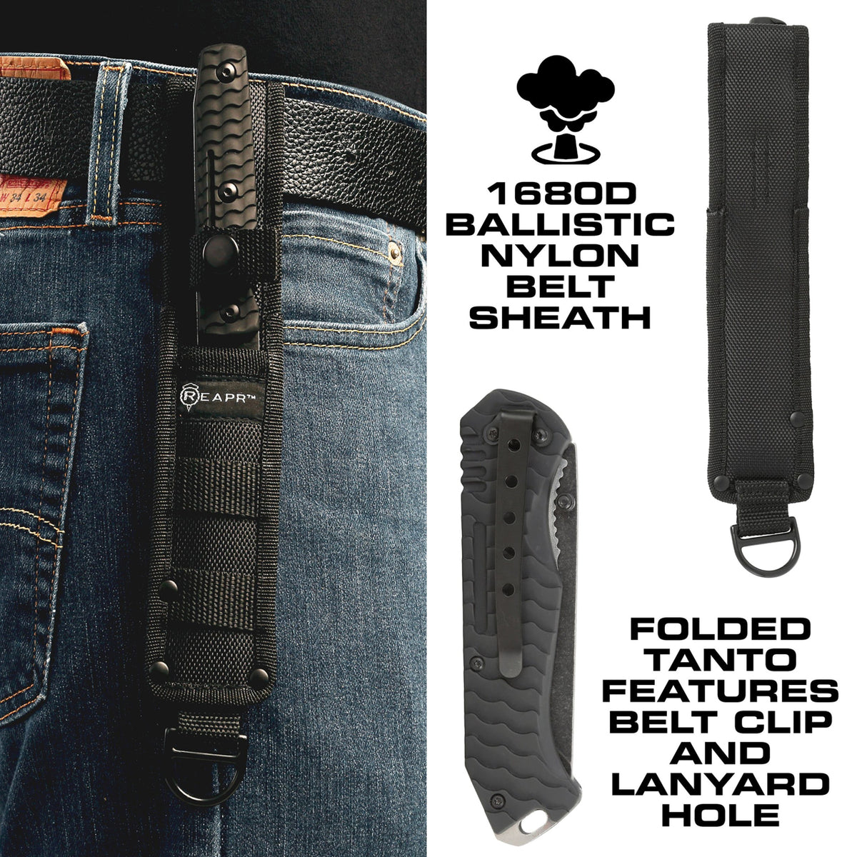 The stonewashed 420 stainless steel blades hide scratches and guards against the elements and the rugged non-slip molded handles provide enough leverage for any task that may arise. This tanto blade set comes with a ballistic nylon belt sheath with lanyard hole for the fixed blade survival knife. www.moralepatches.com.au