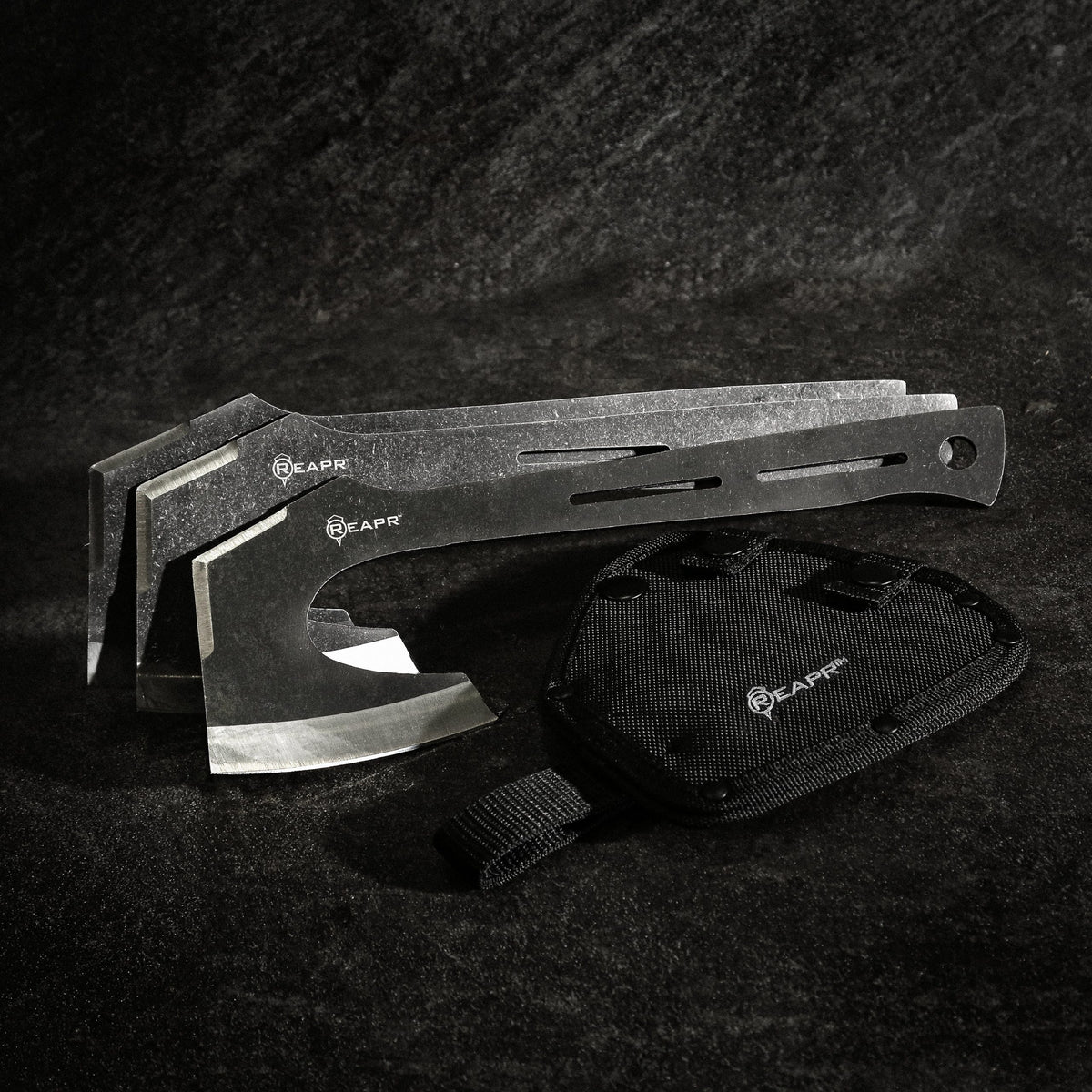 Find your perfect set of throwers in the Chuk 3 Piece Axe Set. Lightweight and ready to fly, the 3-5/8” stonewashed finished blade is perfectly balanced. These Axes are a great recreational tool for camping, parties, barbecues and more. www.moralepatches.com.au