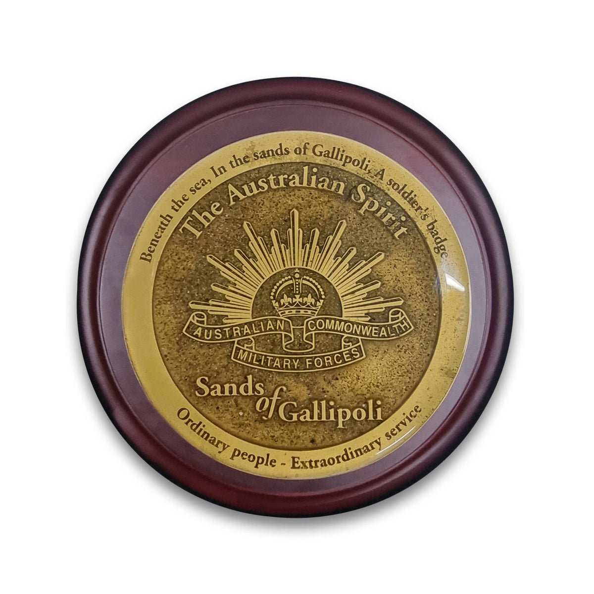 The sensational The Australian Spirit, Â Sands of Gallipoli plaque is a wonderful commemorative item. www.moralepatches.com.au