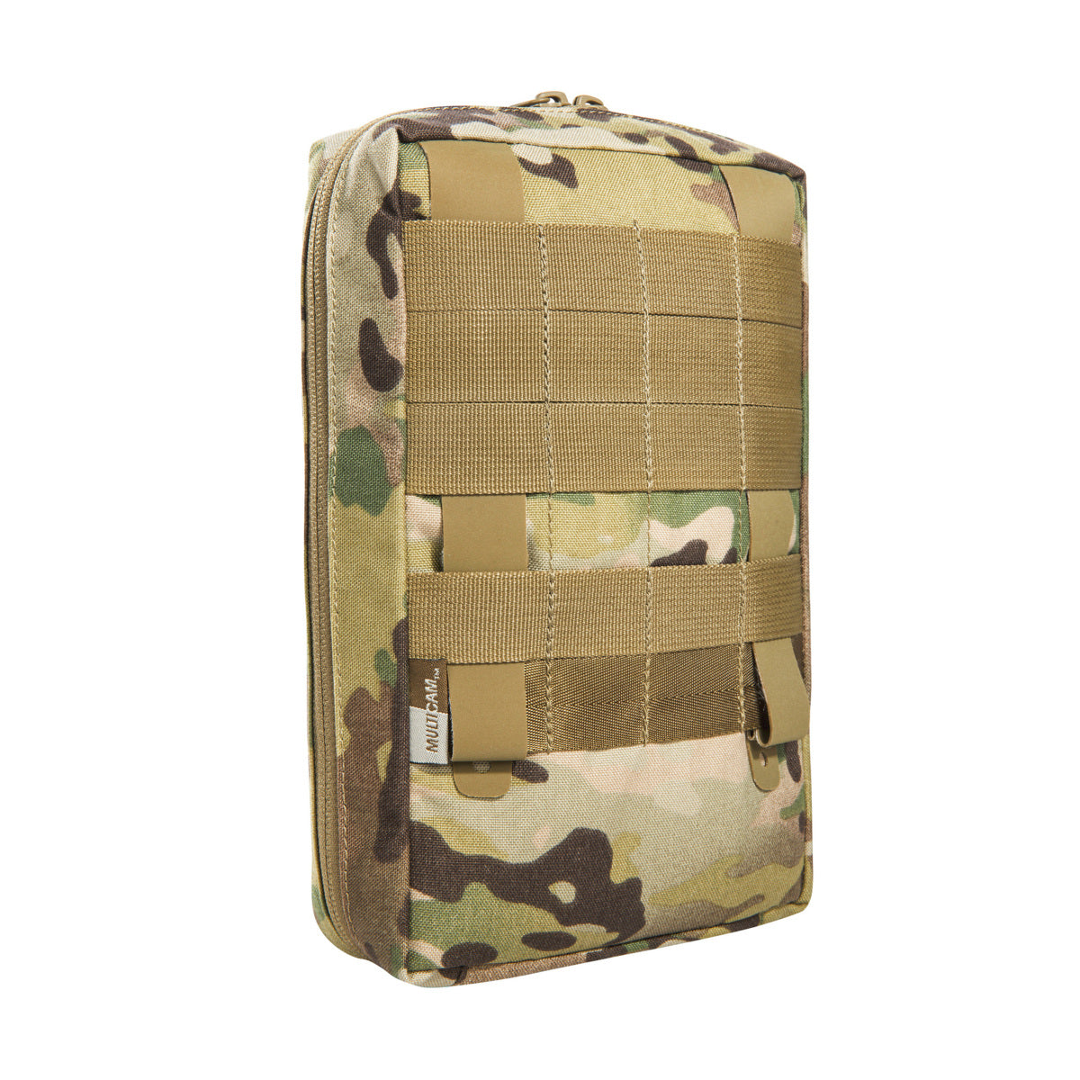 Accessory pouch with 24 x 15 x 6cm dimensions, a large opening and the MOLLE reverse system. The inside features MOLLE hook-and-loop, a mesh pocket and elastic loops. www.moralepatches.com.au
