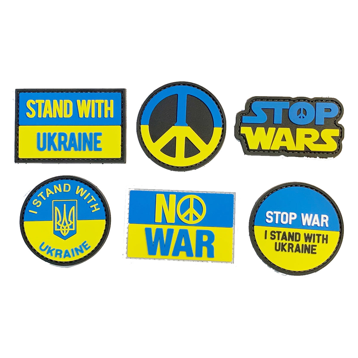 UKRAINE SUPPORT PATCH PACK, Velcro backed Badges. Great for attaching to your www.moralepatches.com.au