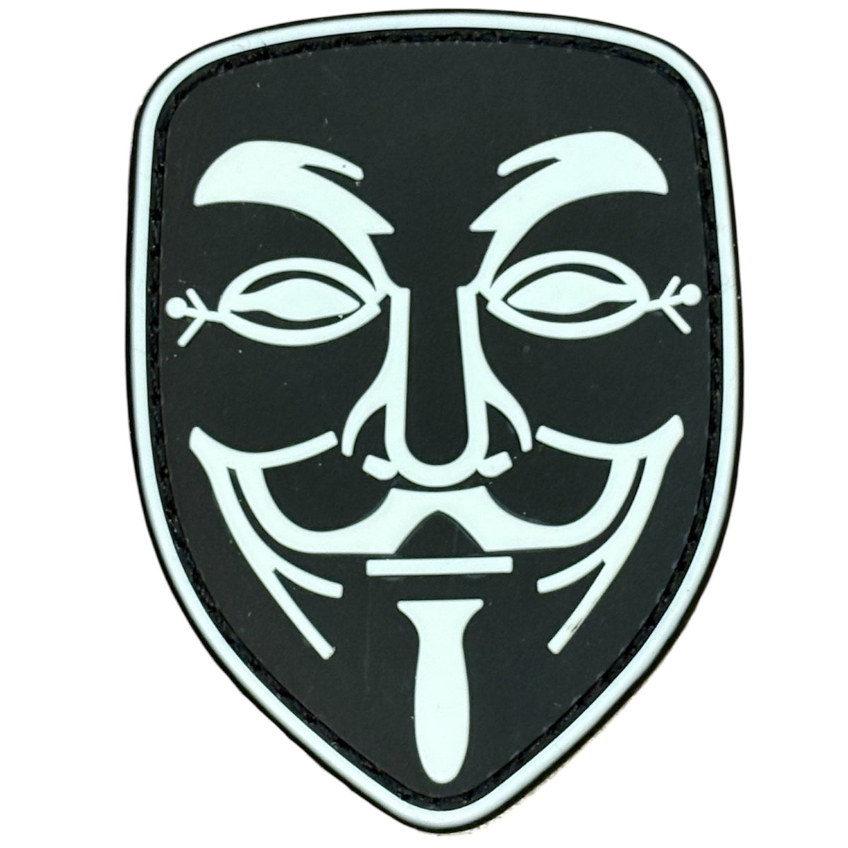 Make a bold statement with the Anonymous PVC Black Morale Patch Hook & Loop . This striking 5.7x8cm patch features laser-cut precision detailing that demands attention. Backed with both hook and loop fasteners, it's ready to attach to tactical gear, backpacks, or uniforms instantly. www.moralepatches.com.au