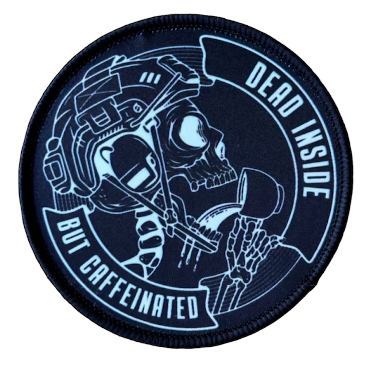Get ready to experience the ultimate patching tool! The Dead Inside But Caffinated Hook & Loop is 8cm - the perfect size for all your patching needs. Trust us, you won't want to be without it! www.moralepatches.com.au