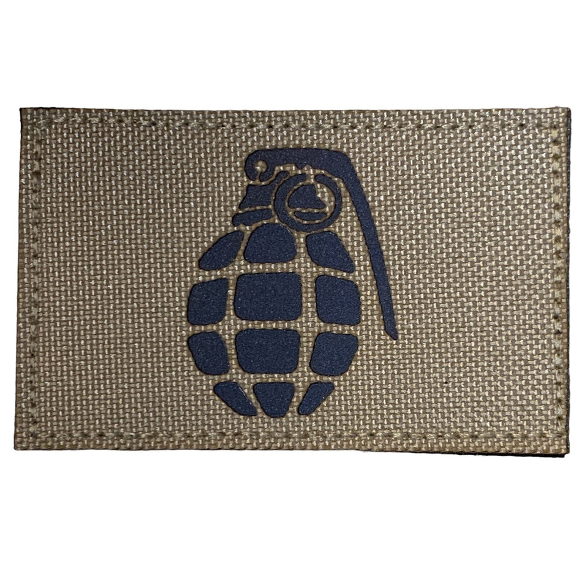 Grenade Laser Cut Tan Patch Hook & Loop. Size: 8x5cm HOOK AND LOOP BACKED PATCH(BOTH PROVIDED) www.moralepatches.com.au