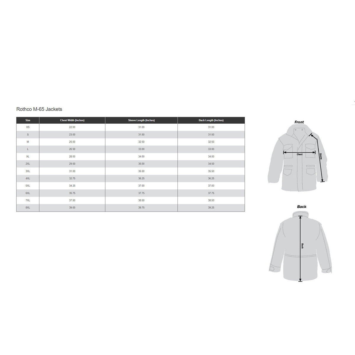 Rothco M-65 Field Jacket Various Colours