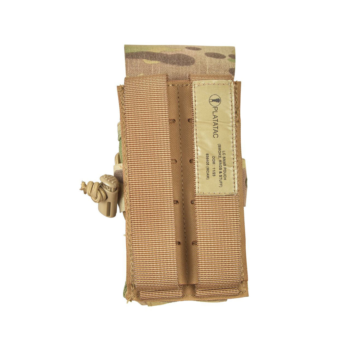 The Platatac SMAS (Smoke, Mags & Stuff) Pouch is designed to carry a single M18 smoke grenade, similar-sized pyrotechnic or EO, up to two 5.56 mags or a single 7.62 mag. www.moralepatches.com.au