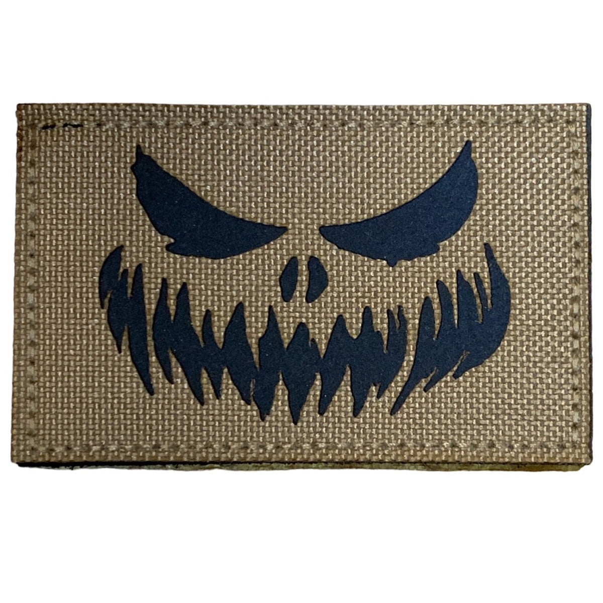 Haunting Laser Cut Tan Patch Hook & Loop. Size: 8x5cm HOOK AND LOOP BACKED PATCH(BOTH PROVIDED) www.moralepatches.com.au