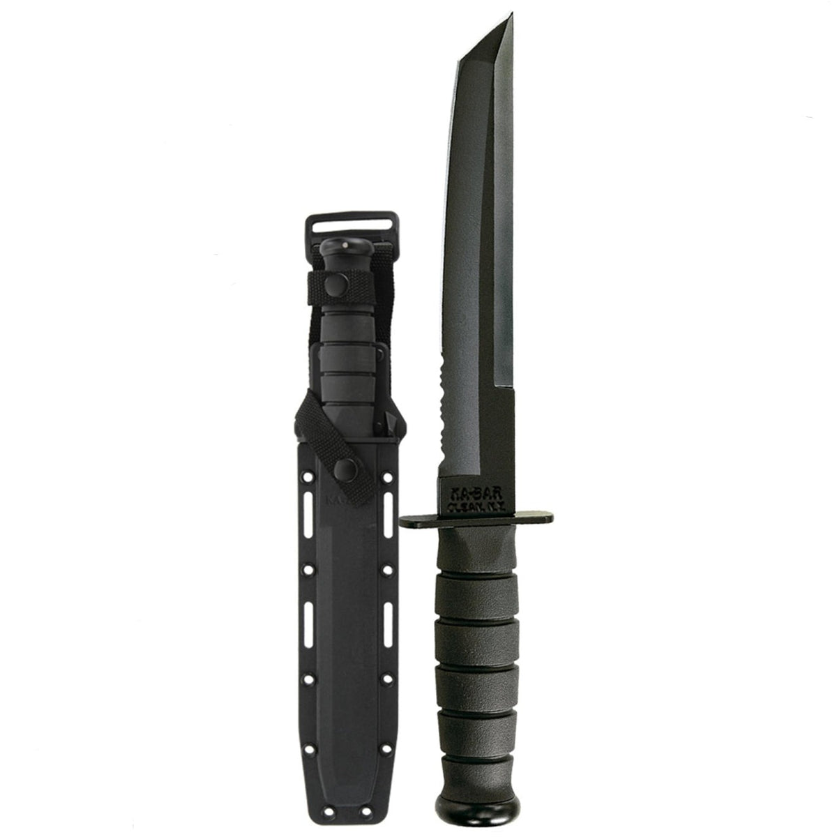 The Tanto blade shape, of Asian influence, has a thick pointed blade that’s good for penetration. Coupled with a glass-filled nylon sheath this knife is designed for the toughest of tasks. Tang stamped USA. Hard plastic MOLLE compatible sheath included. www.moralepatches.com.au