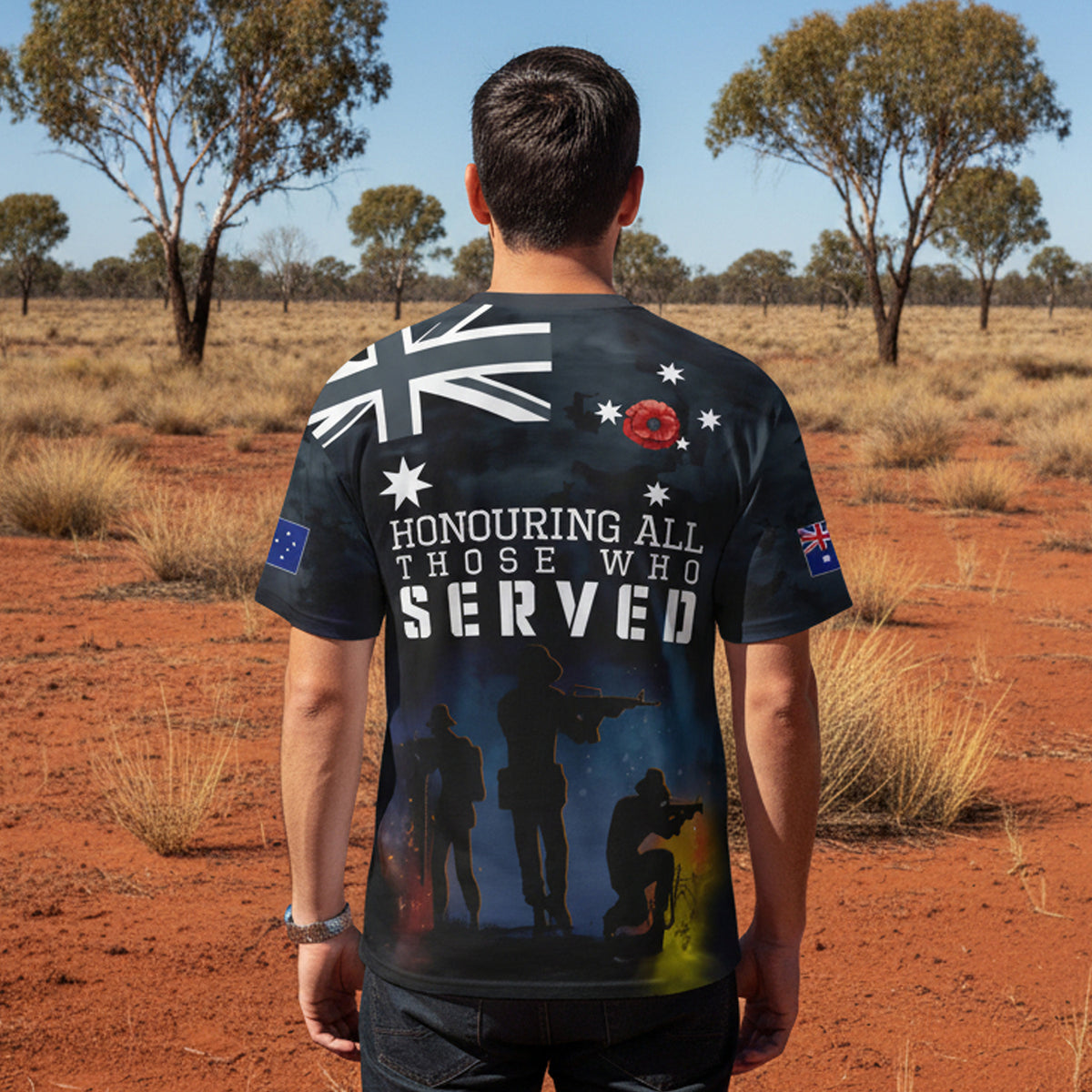 Pay tribute to those who served with this meaningful tee crafted from durable 100% polyester. The "Honour The Fallen Lest We Forget" design carries a powerful message of remembrance, making it an ideal choice for commemorative occasions, ANZAC events, or everyday wear that sparks important conversations. Comfortable, versatile, and built to last. www.moralepatches.com.au
