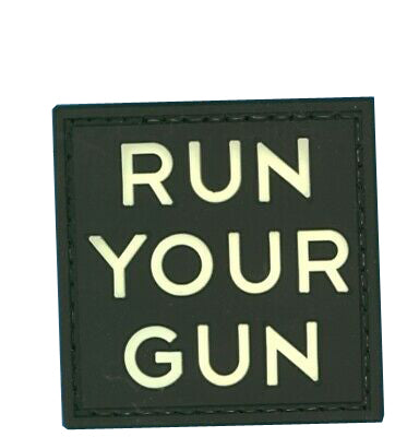 Run Your Gun PVC Patch, Velcro backed Badge. Great for attaching to your field gear, jackets, shirts, pants, jeans, hats or even create your own patch board. Size: 5x5cm