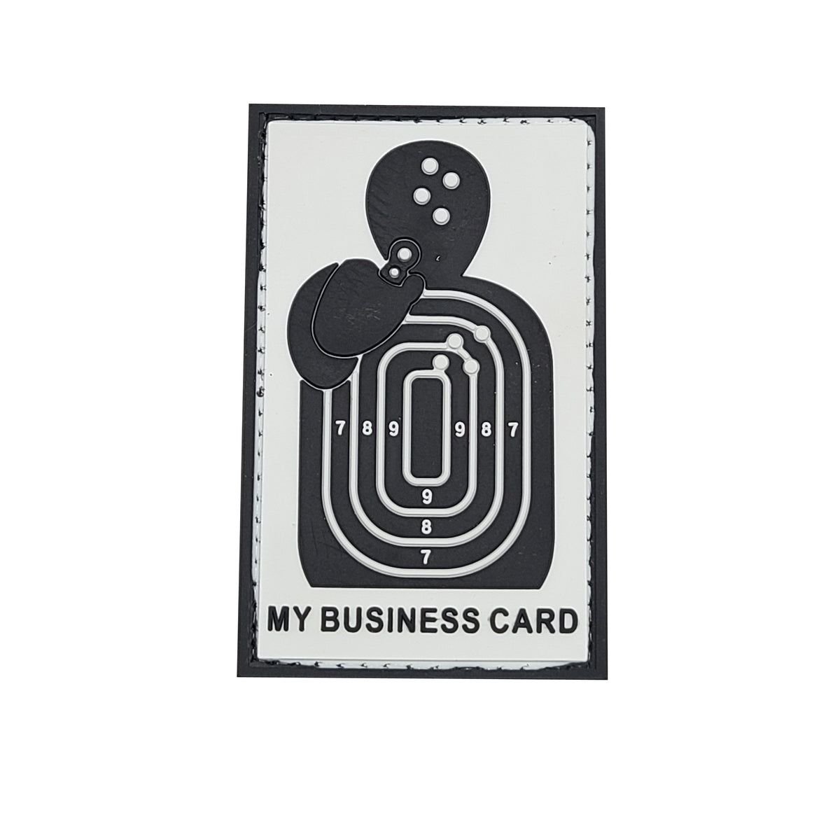 My Business Card PVC Patch, Velcro backed Badge. Great for attaching to your field gear, jackets, shirts, pants, jeans, hats or even create your own patch board. Size: 5.3x8.5cm