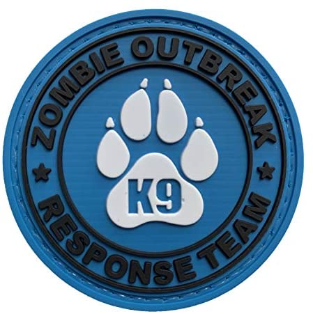 Zombie Outbreak Response Team with K9 Paw PVC Patch Blue, Velcro backed Badge. Great for attaching to your field gear, jackets, shirts, pants, jeans, hats or even create your own patch board. Size: 6cm