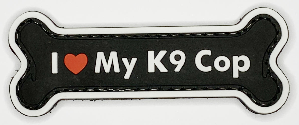 Love My K9 Cop PVC Patch, Velcro backed Badge. Great for attaching to your field gear, jackets, shirts, pants, jeans, hats or even create your own patch board. Size: 8x3cm