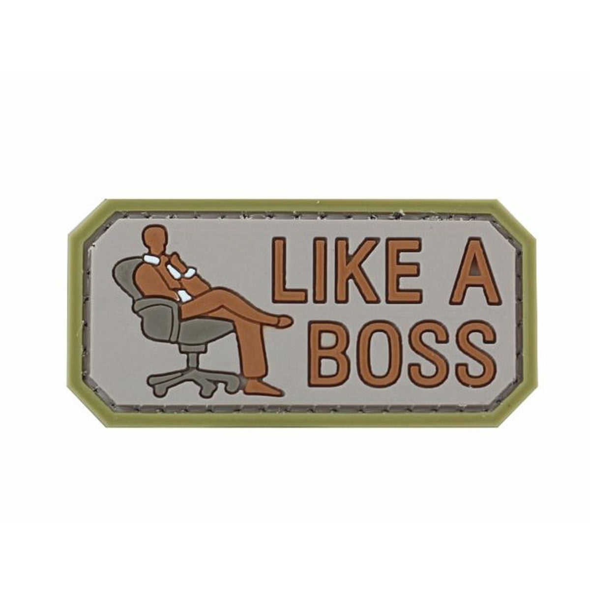 LIKE A BOSS PVC Patch, Velcro backed Badge. Great for attaching to your field gear, jackets, shirts, pants, jeans, hats or even create your own patch board. Size: 6x3cm